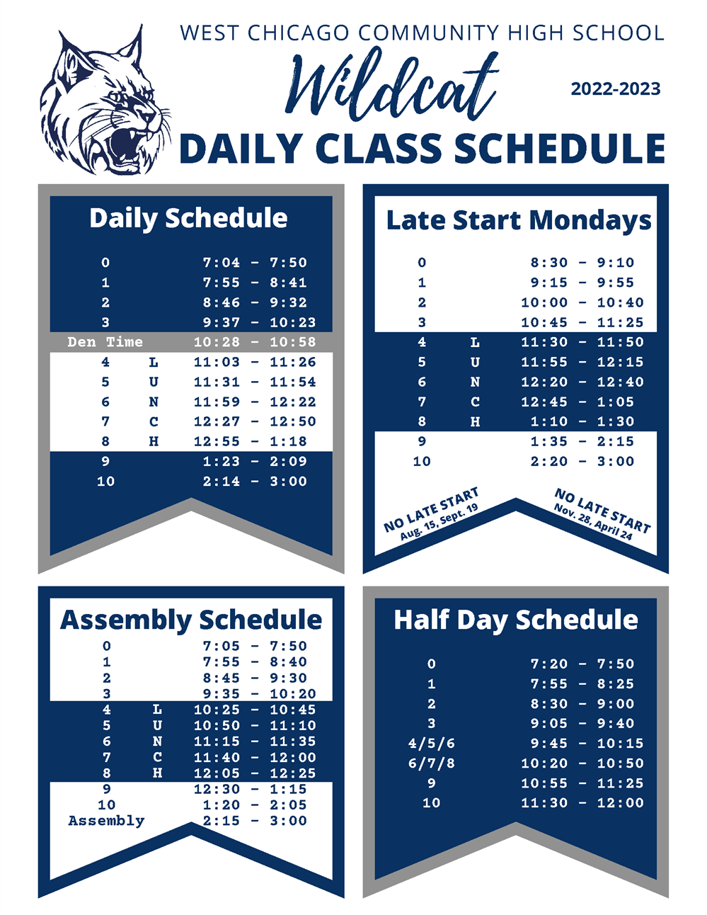 2022-2023 Daily Class Schedules